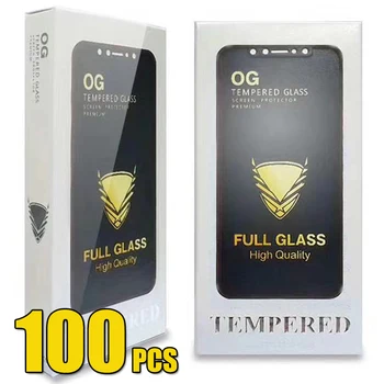 100шт OG Закаленное Стекло 9H Защитная Пленка Для Экрана HD Film Premium Shield Для iPhone 15 Pro Max 14 Plus 13 Mini 12 11 XS XR X 8 7 SE